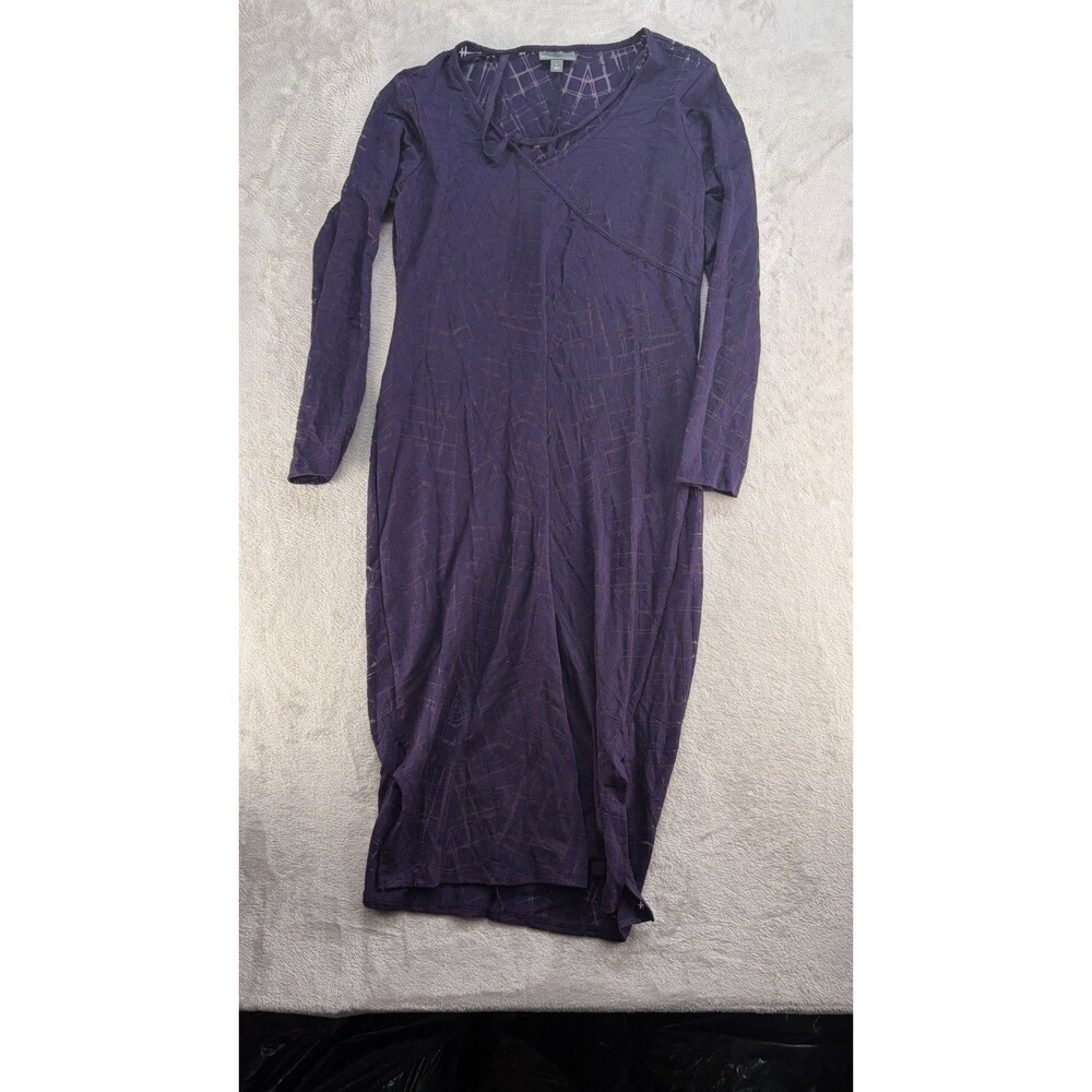 Bold Elements Cut To Curve Bodycon Dress Womens Large Long Sleeve Purple Casual